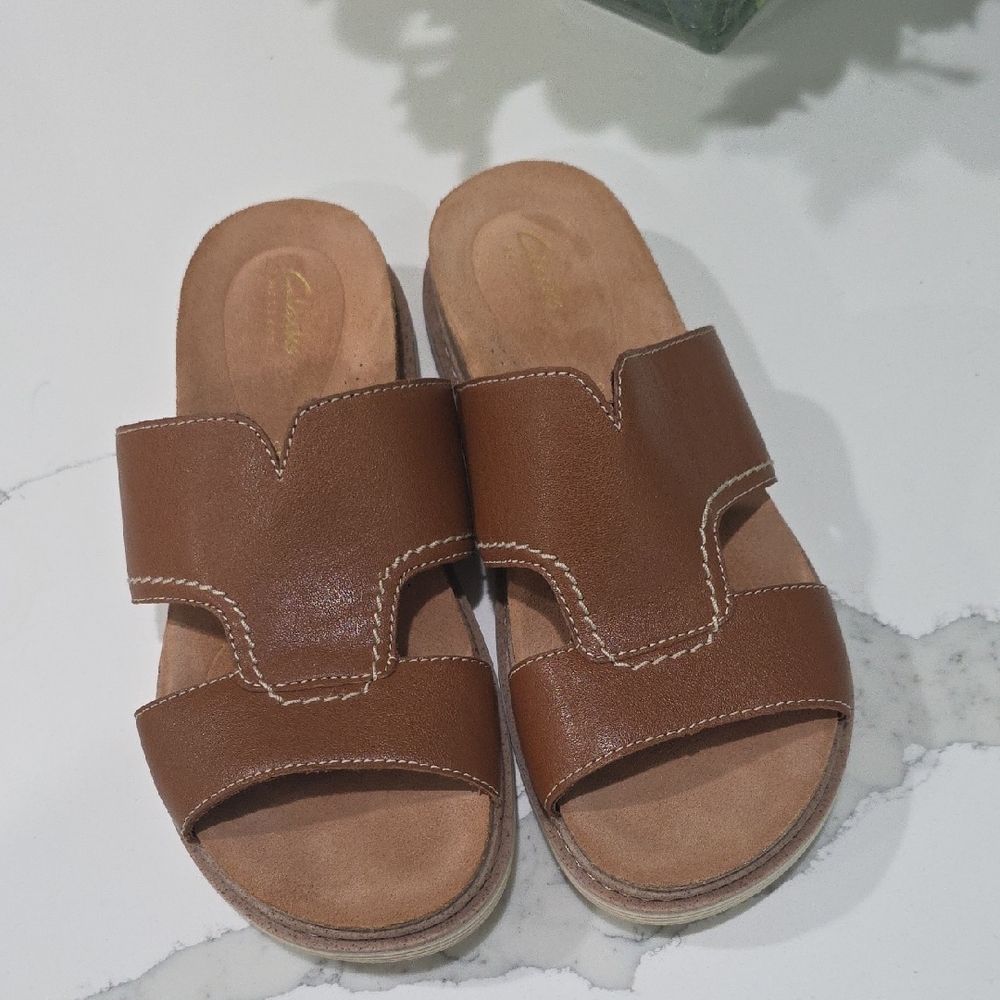 Clarks Brown Leather Sandals